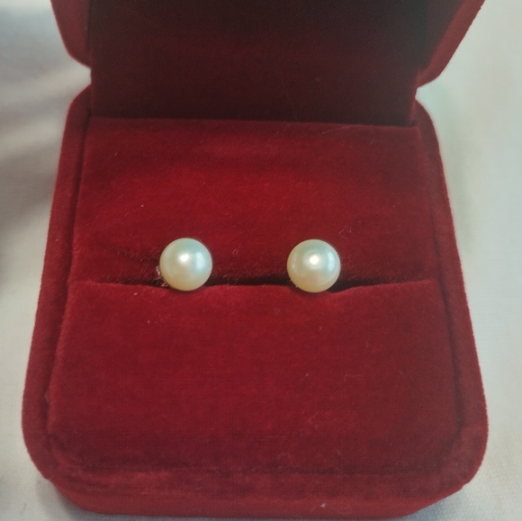 R.H. Macy & Co Jewelry - 5 MM  CULTURED FRESH WATER PEARL STUD EARRINGS SET IN SS